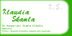 klaudia skamla business card